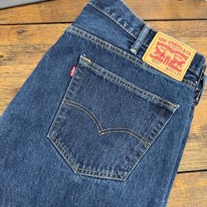 Levi's 505‎ Jeans Mens 40x30 Regular Fit Dark Wash Straight Leg Denim Pants